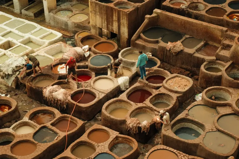 The historic leather tanneries of Fez