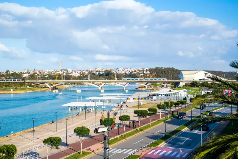 Bouregreg riverfront and modern waterfront in Rabat
