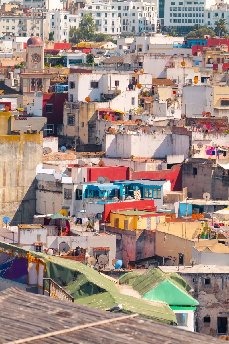 Colorful rooftops across the city of Tangier
